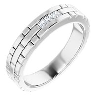 14K White 1/6 CTW Natural Diamond Men's Ring
